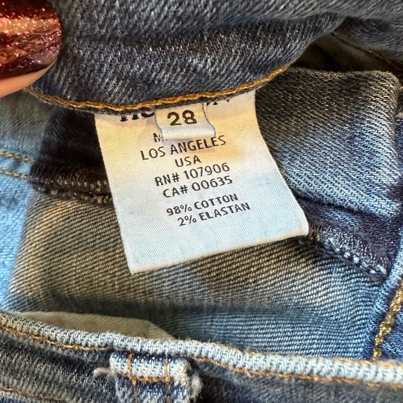 Hudson Tilda Midrise Straight Cuff Distressed Blue Ankle Jeans - Picture 6 of 10